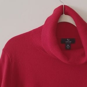 Lands End Red Cashmere Sweater
